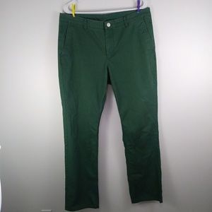 Bonobos Washed Straight Fit Green Chinos 35/34